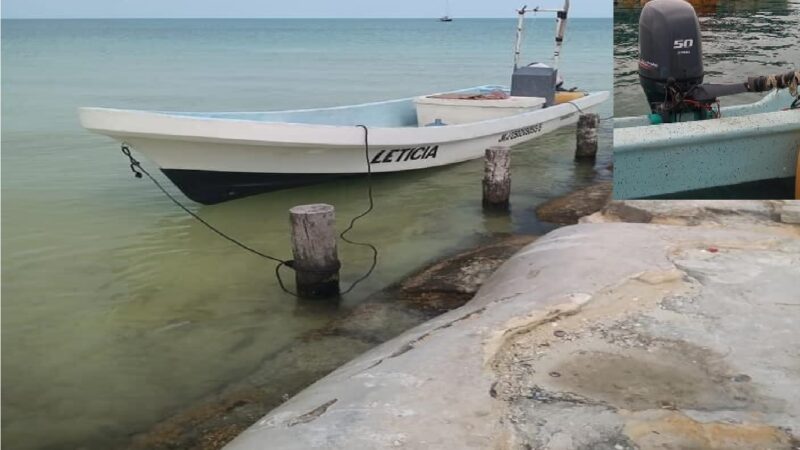 Roban una lancha y motor en Chiquila piden apoyo a pescadores de otros puertos para localizarla