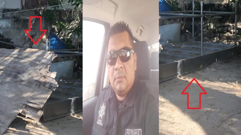 Director de la policía de Dzilam de Bravo denunciado por el robo de cuatro mesas de acero inoxidable