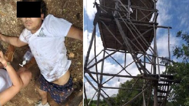 Joven de 23 años visita San Manuel, cae de un viejo mirador y se lesiona en Tizimín