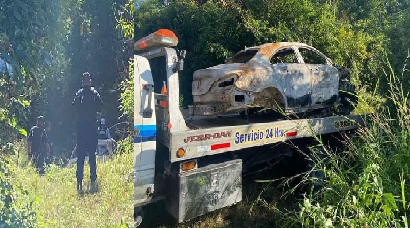 Roban lujoso Mercedes Benz en Paya del Carmen y lo queman en Carrillo Puerto