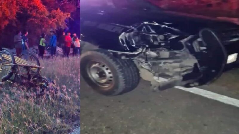 Policía de Kinchil colisiona y mata un tricicletista, en la carretera a Tetiz