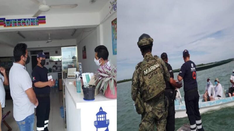 Procivy inspecciono medidas sanitarias en comercios y prestadores de servicio de Rio Lagartos