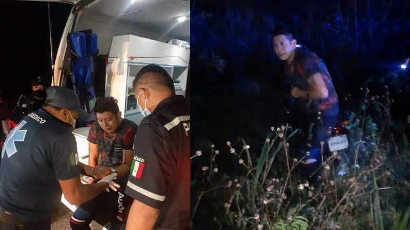 Le contesta una llamada telefónica a su esposa y se sale de la carretera en Dzidzantún  