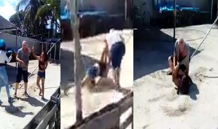 (Video) Canadiense allana una casa en Chelem y golpea a la joven dueña