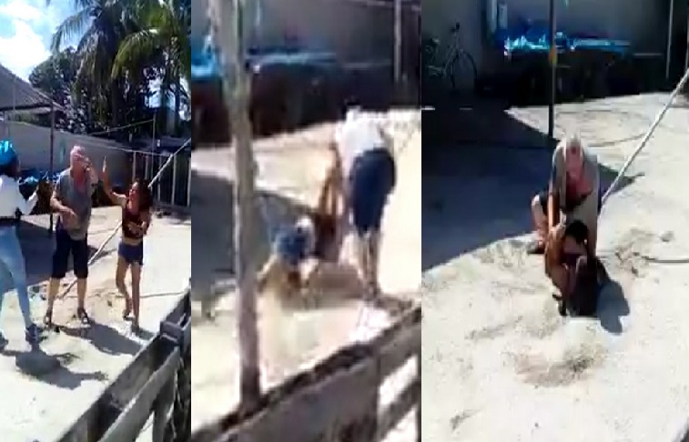 (Video) Canadiense allana una casa en Chelem y golpea a la joven dueña