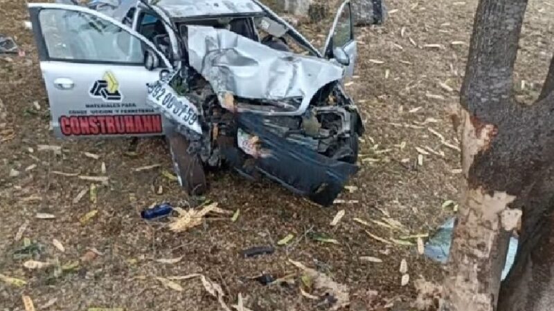 Se salvó de morir estrellado en un árbol en el periférico de Mérida