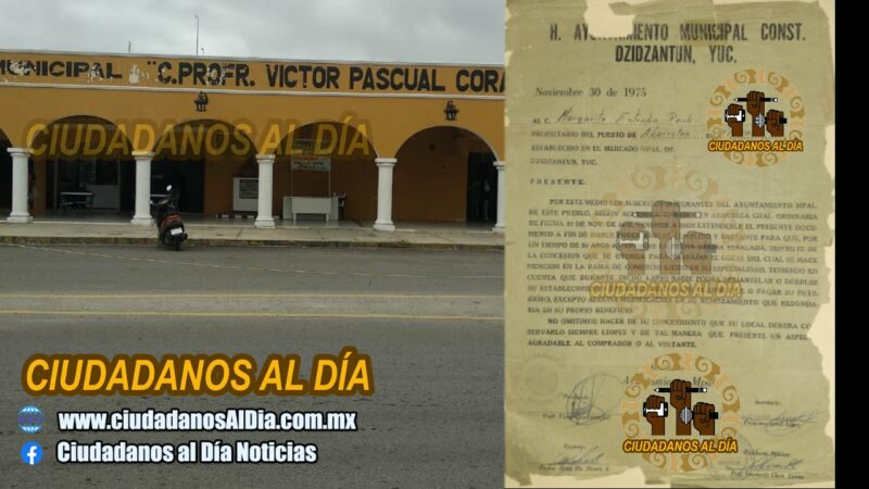 Despojan a otro locatario de su concesión del mercado municipal en Dzidzantún