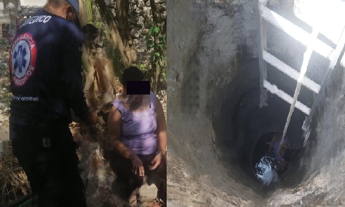 Mujer con capacidades diferentes cayó dentro de un pozo en Dzidzantún