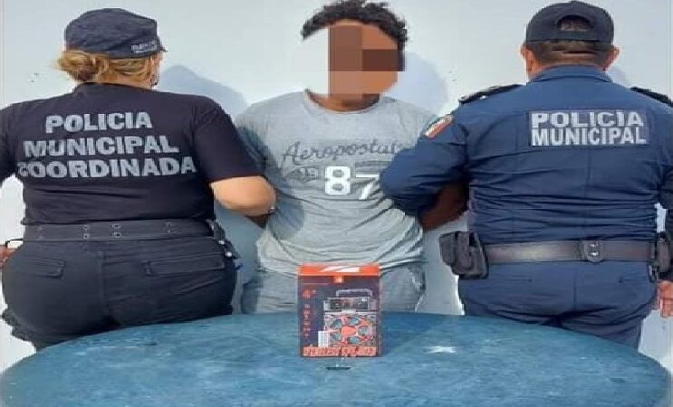 Robo una bocina pero lo detienen cerca del parque de Chicxulub Puerto