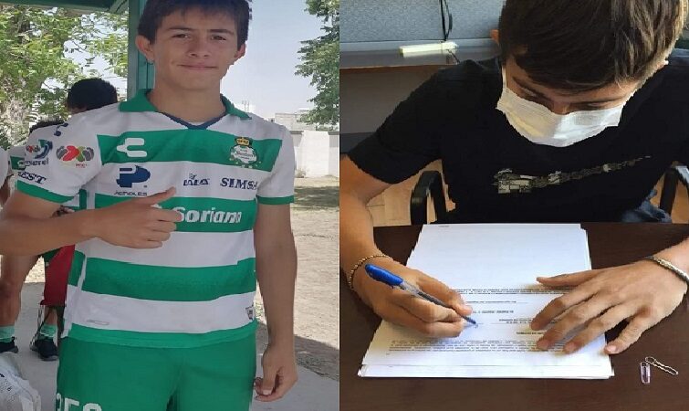 Yucateco de 14 años de edad firma con el Club de Futbol Santos Laguna.