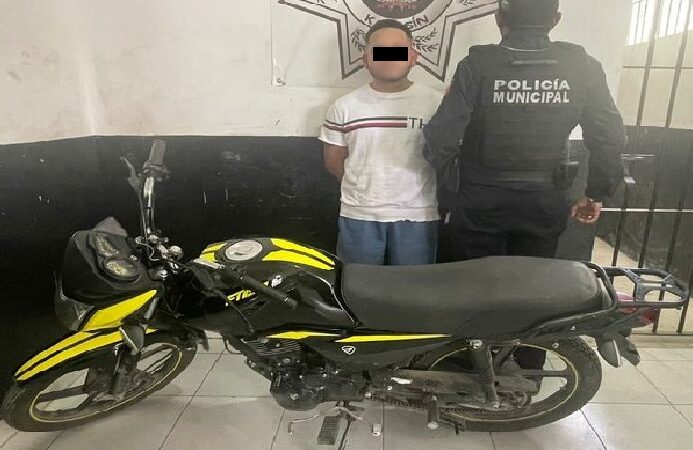 Le roba la moto a su vecino en Villa Oriente pero lo detiene la policía de Kanasín