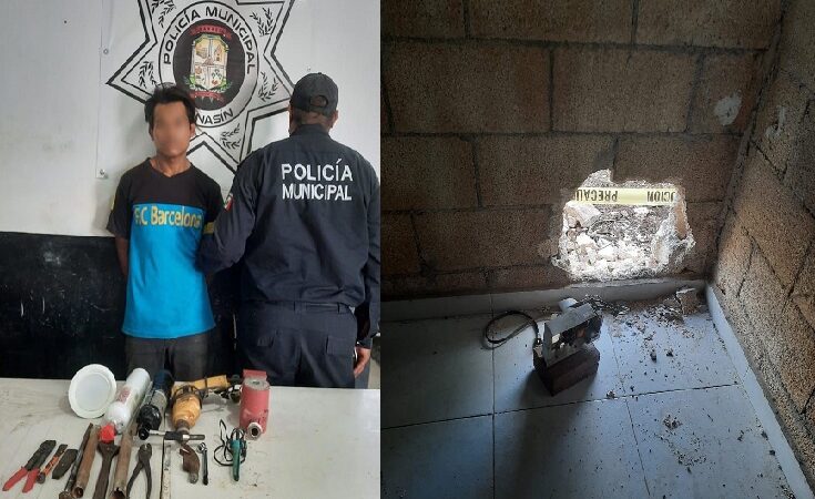 Le da un “boquetazo” a su vecino y le robó sus herramientas de trabajo en Kanasín