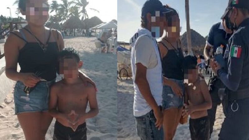 Policía de Progreso halló a niño extraviado en playas del Malecón