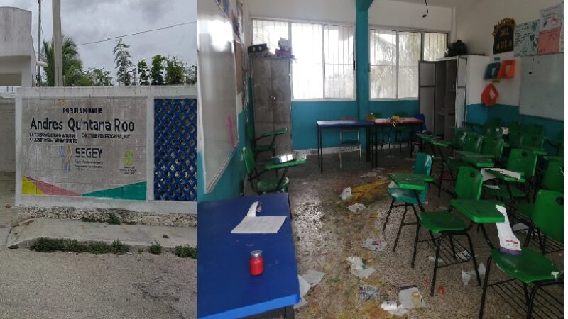 Delincuentes robaron un proyector y material escolar en una primaria de Chixculub Puerto