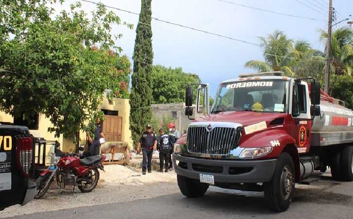 Un cortocircuito causó un incendio dentro de una casa en Dzidzantún