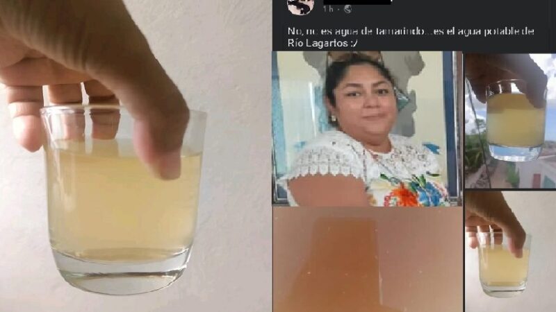 No es agua de tamarindo es agua potable contaminada en Rio Lagartos