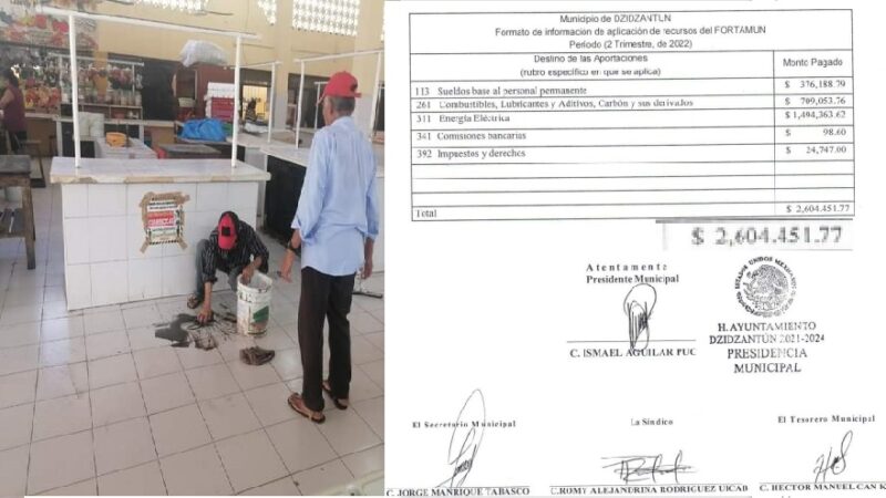 Aun con gusanos el mercado municipal una minita de oro del alcalde de Dzidzantún