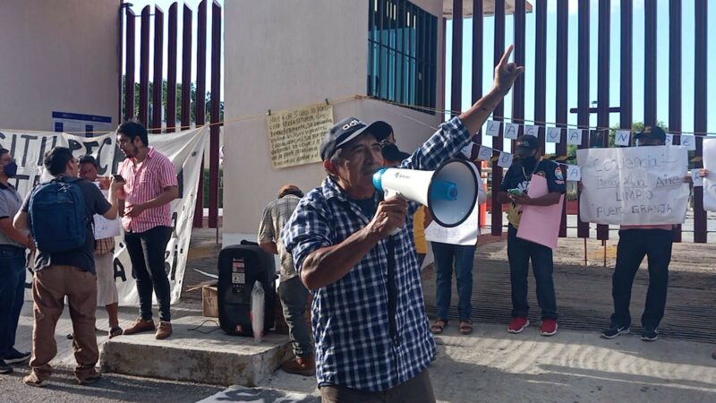Manifestantes pidieron al PJF no levantar la suspensión en granja porcicola en Sitilpech