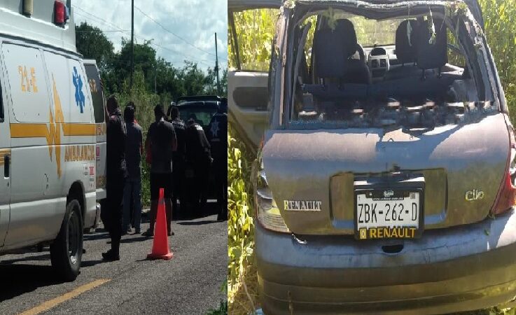 Cuatro estudiantes del Tec. de Motul volcaron en la vía Cansahcab- Dzidzantún