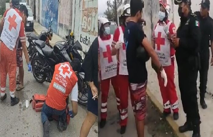 Un motociclista se fracturó un dedo de su mano: lo chocaron con una varilla metálica