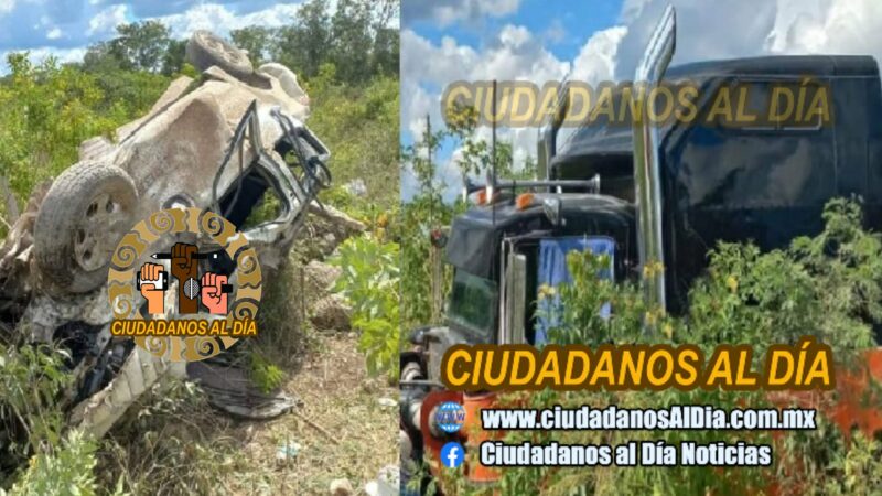 Un automovilista choco contra un tráiler en el tramo Tikuch-Yalcobá: esta grave
