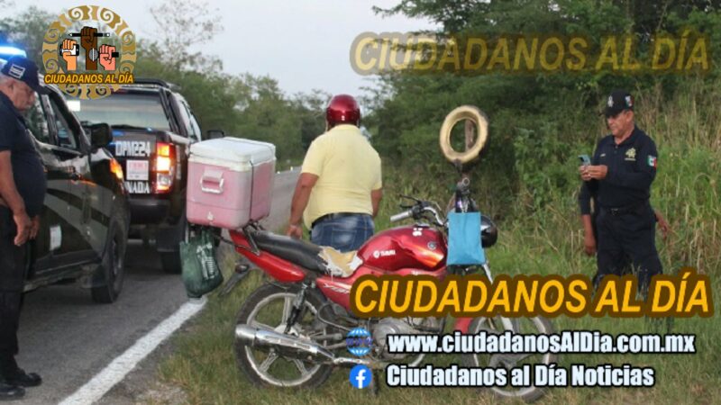 Un motociclista se accidentó por esquivar una piedra y termina encarcelado en Cansahcab