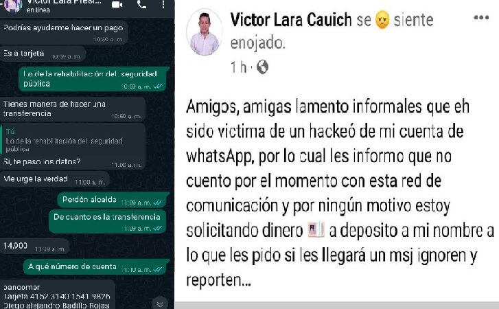 Hackean el Whatsapp del alcalde de Tixpéual: piden hasta $15 mil en su nombre 