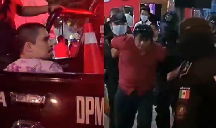 Por lio de faldas a dos ebrios les llevo El Karajo en Hunucmá