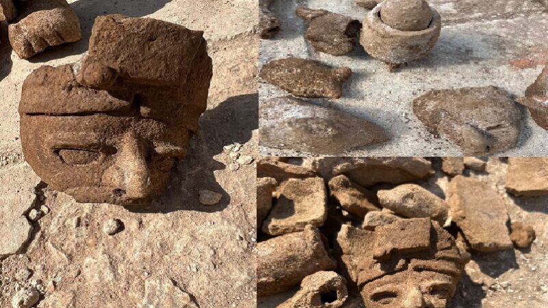 El INAH recupero vestigios arqueológicos y cerámica en el parque de Oxkutzcab