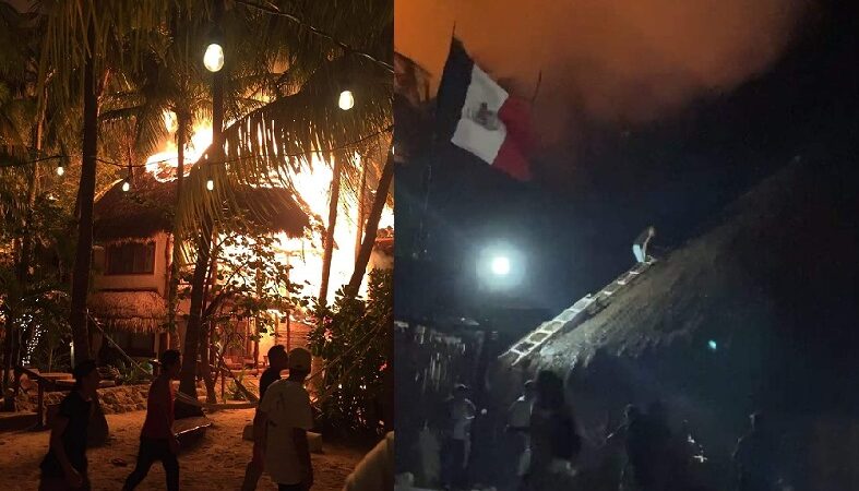 Un intenso incendio quemó los hoteles Tortugas y Mawinbi en isla Holbox