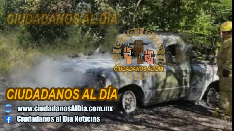 Un cortocircuito le quemó su camioneta al salir de su rancho en Panabá