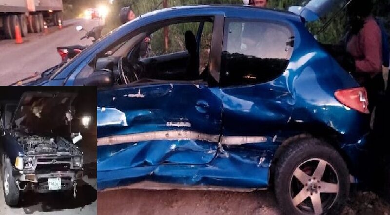 Un abuelito esquivó un retén, pero chocó a un Peugeot y lesionó a cuatro personas