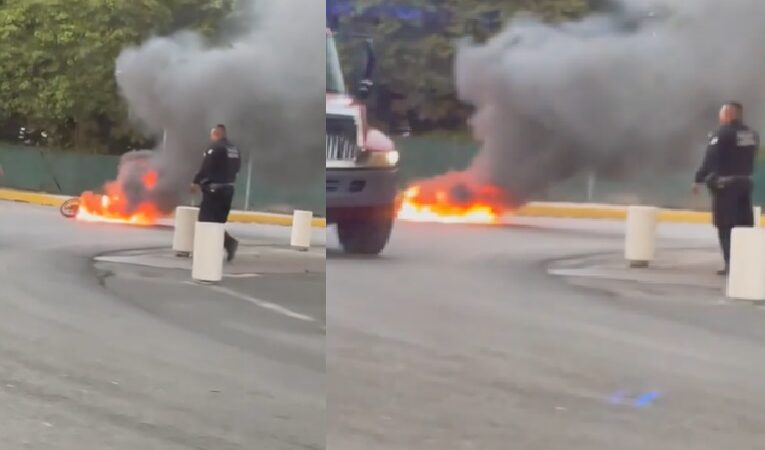 Una motocicleta se quemó debajo de un puente a la salida de Progreso