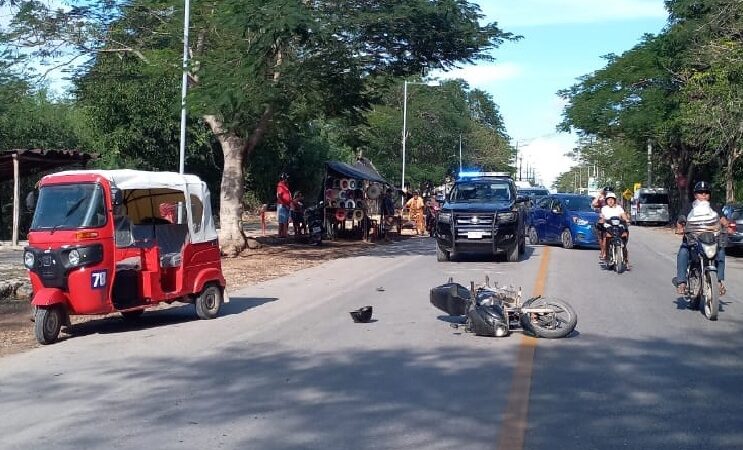 Un mototaxista invadió el carril contrario y chocó a un motociclista en Piste