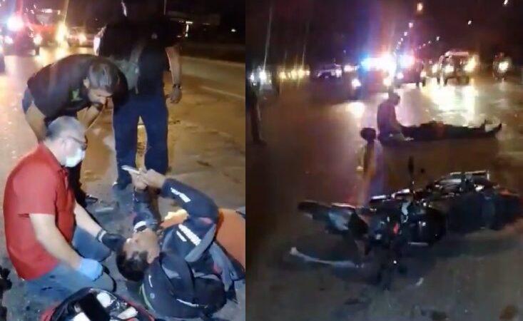 Un motociclista lo chocaron y perdió un ojo en el periférico de Mérida