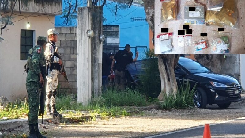 Detiene a dos mininarcos con droga y pastillas Psicotrópicas en Dzidzantún