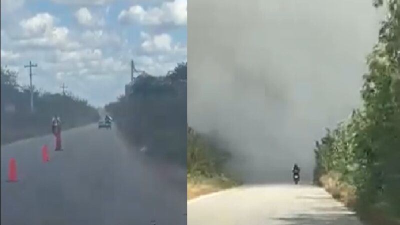 De manera misteriosa en horas de la madrugada se incendio el basurero de Umán