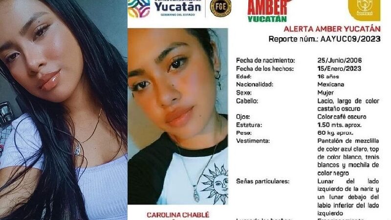 Desaparece adolescente Progreseña de 16 años, se activó la Alerta Amber