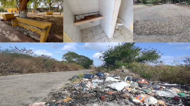 Exigen al alcalde de Acanceh urge la reparación de espacios públicos