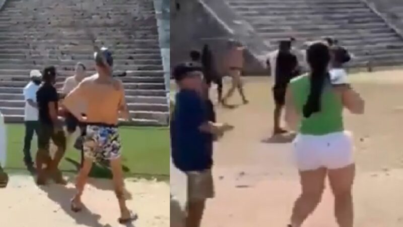 Bajan y agreden a otro turista Polaco del castillo de Chichén Itzá