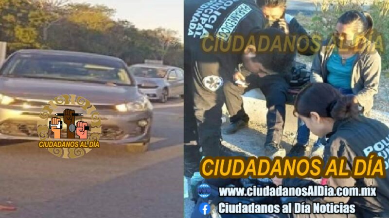 Un automovilista cegado por la luz del sol chocó a un motociclista en el periférico de Valladolid