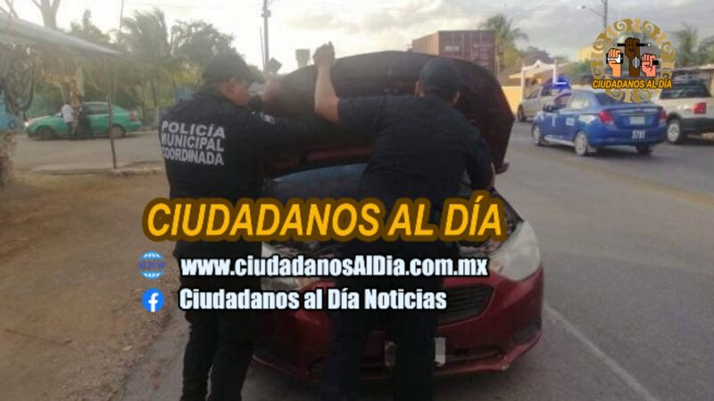 Policías de Valladolid recuperó un vehículo robado en Tabasco.