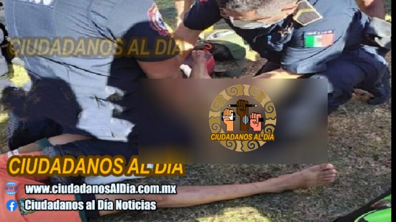 Joven temaxeño se fracturó un tobillo en un partido de futbol en Buctzotz