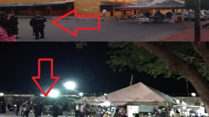 Policías cuidan Stan de venta de cerveza en lugar de la vialidad en Dzidzantún