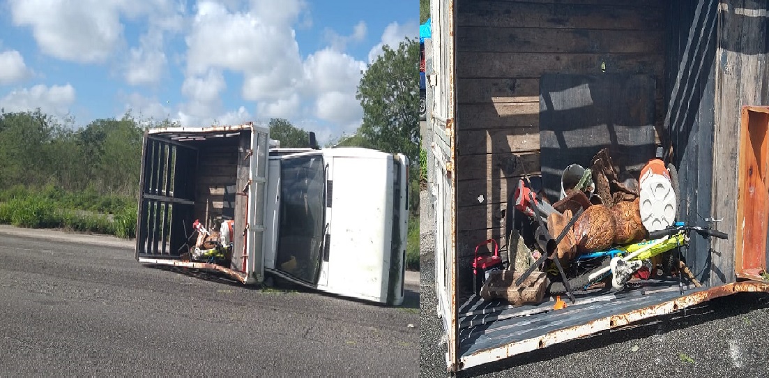 Vuelca una camioneta en la Tizimín- Mérida con posibles piezas arqueológicas