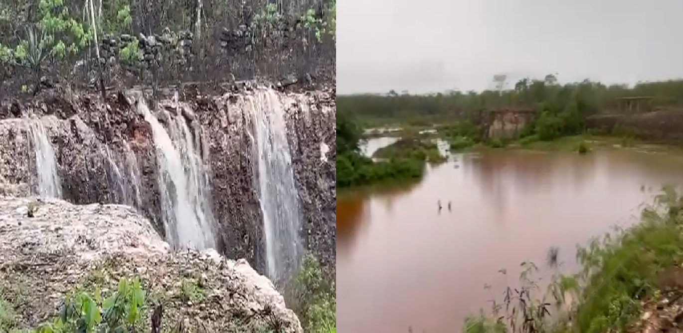 Gracias a las intensas lluvias Baca ya tiene ríos, cascada y una laguna artificial