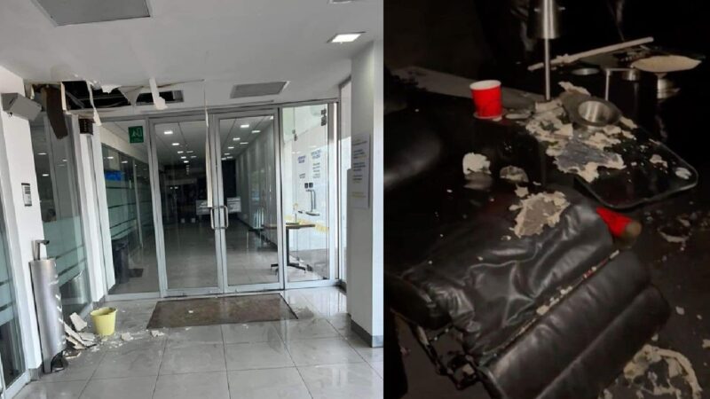 Se desploma parte del techo los cajeros de Bancomer en Plaza Fiesta y de Cinemex Plaza Galerías