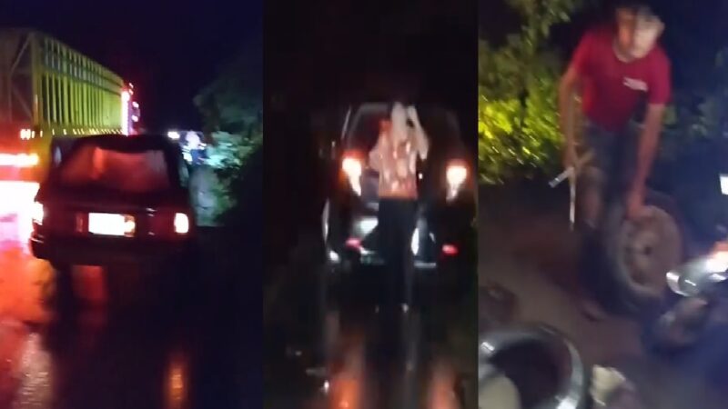 Enorme bache en la vía Tikuch – Chemax causa siete accidentes en una sola noche