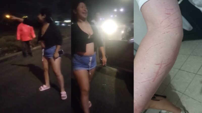 Ebria conductora intenta golpear a una mujer embarazada en la avenida de los dinosaurios