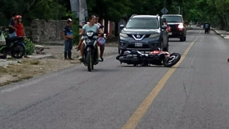 Un tortillero choca contra una moto en San Francisco comisaria de Dzidzantún